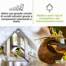 Carica l'immagine nel visualizzatore di Gallery, UGF - Mangime per uccelli selvatici per tutto l'anno 800g, con semi di girasole, larve di mosca soldato nera e pellet co
