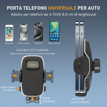 Carica l'immagine nel visualizzatore di Gallery, YISH Portatelefono da Automobile Porta Cellulare Auto (Nero)