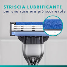 Carica l'immagine nel visualizzatore di Gallery, Gillette Mach 3 Rasoio Barba Manuale, 12 Lamette Uomo, Multicolore