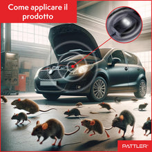 Carica l'immagine nel visualizzatore di Gallery, PATTLER Dissuasore Anti Martora per Auto con Luce - Alimentazione con Batteria Auto 12V, Batteria AA o USB - Protezione 