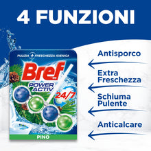 Carica l'immagine nel visualizzatore di Gallery, Bref WC Power Activ Active Pine Detergente WC profumatore 6 pezzi