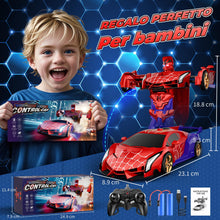 Carica l'immagine nel visualizzatore di Gallery, Macchina Telecomandata con Luci LED Occhi &amp; Sotto, RC 2.4GHz&amp;360°Deriva Trasform Robot Giocattolo Gioco Bambino 3-12 Ann