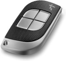 Carica l'immagine nel visualizzatore di Gallery, CAME Telecomando TTS dal design elegante quadricanale nero e grigio 4 pulsanti a codice fisso a 433,92 MHz con funzione 