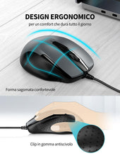 Carica l'immagine nel visualizzatore di Gallery, TECKNET PRO Mouse con Filo, Cavo USB 1.5M, Mouse Ottico Cablato
