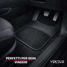 Carica l'immagine nel visualizzatore di Gallery, Set 4 Tappetini Auto Universali in Moquette Antiscivolo || Colore Nero || Anteriori e Posteriori || Protezione Interni A