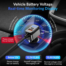 Carica l'immagine nel visualizzatore di Gallery, BESTEK Caricabatterie da Auto 180W, Caricatore da Auto USB-C PD USB QC3.0, Adattatore per Accendisigari 12V/24V con 3 Pr