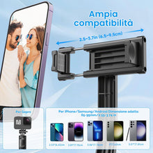 Carica l'immagine nel visualizzatore di Gallery, SelfieShow Bastone Selfie per Iphone, 106cm Estensibile Selfie Stick Monopiede 4 in 1 Asta Bastone Selfie Treppiede con 