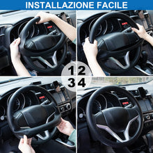 Carica l'immagine nel visualizzatore di Gallery, Spurtar Coprivolante Auto Silicone Nero Universale Copri Volante Auto