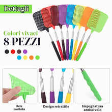 Carica l'immagine nel visualizzatore di Gallery, 8Pezzi Paletta Mosche,Estensibile Scacciamosche,Schiaccia Mosche
