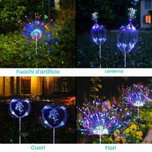 Carica l'immagine nel visualizzatore di Gallery, ZVO Luci Solari Giardino Esterno, 2 Pezzi 120 LED Lucine da Fuochi d'artificio Energia Solare, 2 Modalità di Lampada Dec
