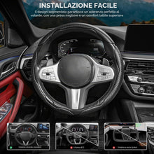 Carica l'immagine nel visualizzatore di Gallery, EINESIN 3x Coprivolante in Fibra di Carbonio Antiscivolo, Design Segmentato a Farfalla, Universale per il 99% delle Auto