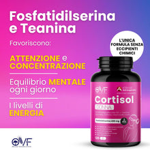 Carica l'immagine nel visualizzatore di Gallery, OVF Cortisol Donna Integratore con Fosfatidilserina Griffonia 5HTP Ashwagandha ksm-66 e L-Teanina 120 Capsule Supporto P