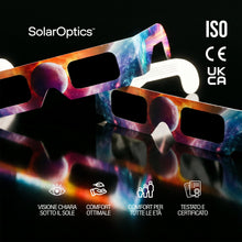 Carica l'immagine nel visualizzatore di Gallery, Occhiali per Eclissi Solare – Certificati ISO 12312-2 e CE, Protezione Sicura per Osservazione del Sole, AAS 2026, Confe