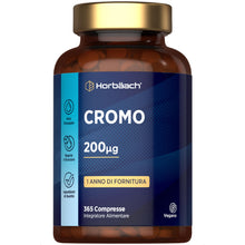 Carica l'immagine nel visualizzatore di Gallery, Cromo Picolinato 200 mcg - 365 Compresse Vegane