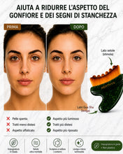 Carica l'immagine nel visualizzatore di Gallery, Spazzola Coreana Linfatica Viso 2 in 1 con Manico Gua Sha in Giada Naturale