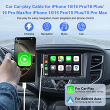 Carica l'immagine nel visualizzatore di Gallery, Cavo intrecciato per Carplay 1M per iPhone 17 Pro 17e 16 16e 15 18 Pro Max