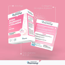 Carica l'immagine nel visualizzatore di Gallery, Vitarmonyl Acido Ialuronico e Collagene - Anti-Age Pelle - 30 Capsule
