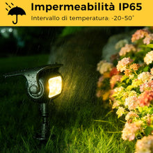 Carica l'immagine nel visualizzatore di Gallery, Faretti Solari LED da Giardino, 2 Pezzi, 200 lm, 3000K Luce Calda