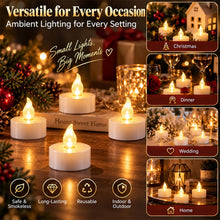 Carica l'immagine nel visualizzatore di Gallery, CNMTCCO 24 candeline da tè, candele a batteria senza fiamma LED, candeline da tè luminose e tremolanti, batteria extra l