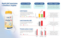 Carica l'immagine nel visualizzatore di Gallery, LongLife® L-Citrulline Plus | con L citrullina e L arginina rapporto 1:1 | Ossido nitrico | Energia per lo sport | 100 c