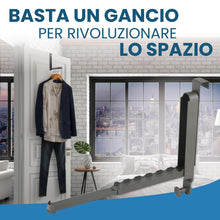 Carica l'immagine nel visualizzatore di Gallery, Generico Appendiabiti da Porta Estensibile Senza Forare Salvaspazio Compatibile Porte fino a 4,5 cm - Nero