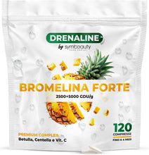 Carica l'immagine nel visualizzatore di Gallery, Symbeauty Bromelina Forte Drenaline 120 Cpr (4 mesi) 5000GDU Complex Vegano