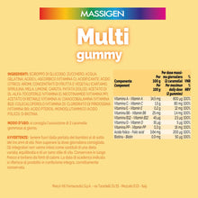 Carica l'immagine nel visualizzatore di Gallery, Massigen - Multi Gummy, Multivitaminico per Bambini 4-14 Anni, Vitamine Gommose con Vitamina A, C, E, D, B6, B12 e Acido