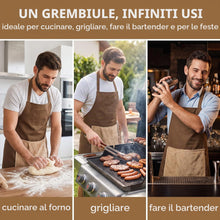 Carica l'immagine nel visualizzatore di Gallery, Grembiule da cucina divertente da uomo, apribile, con tasca nascosta, grembiule scherzo, grembiule divertente per barbec