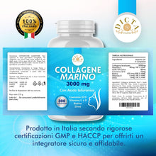 Carica l'immagine nel visualizzatore di Gallery, Collagene Marino con Acido Ialuronico 300Cpr 3000mg