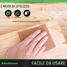 Carica l'immagine nel visualizzatore di Gallery, Confezione da 10 fogli di carta vetrata a grana mista: 3 pezzi fini, 4 pezzi medi, 3 pezzi grossolani. Carta abrasiva as
