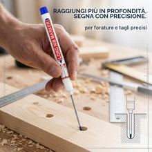 Carica l'immagine nel visualizzatore di Gallery, 12 Pezzi Pennarelli per Fori Profondi Marcatore a Punta Lunga per Carpentiere Pennarello Indelebile Professionale per Ca