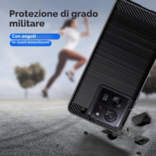Carica l'immagine nel visualizzatore di Gallery, Custodia Cover per Xiaomi 13T/13T Pro,Spazzolata e Fibra di Carbonio Morbido Silicone TPU Cover,Antigraffio, Antiscivolo