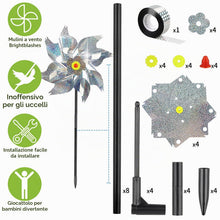 Carica l'immagine nel visualizzatore di Gallery, Repellente per Uccelli e Piccioni, 4 Pezzi per Uccelli e Uccelli, Riflettente, per Giardino, Balcone, Mulino a Vento Rif