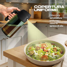 Carica l'immagine nel visualizzatore di Gallery, PORTENTUM Spruzzino Olio per Friggitrice Aria 470 ml 2 in 1 Funzione Spray e Versamento – Oliera Vetro Verde Protezione 