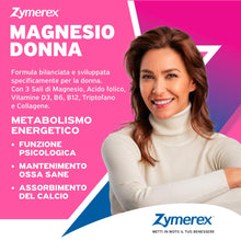 Carica l'immagine nel visualizzatore di Gallery, Zymerex MAGNESIO DONNA 150g | Magnesio | Collagene | Acido folico | Metabolismo energetico | Funzione psicologica | Asso