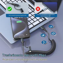 Carica l'immagine nel visualizzatore di Gallery, Cavo USB A a USB C e Lightning 2 in 1 per Apple Carplay e Android Auto, Ricarica rapida 3A e dati [Certificato MFi] Cavo