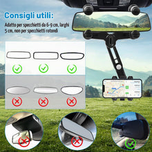 Carica l'immagine nel visualizzatore di Gallery, Sweetone Supporto per Telefono Specchietto Retrovisore Auto, Porta Cellulare 360° Girevole Retrattile, Multifunzionale S