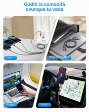 Carica l'immagine nel visualizzatore di Gallery, Miger Cavo Ricarica Multiplo 5 in 1,USB A/C Multi Cavo di Ricarica [1.2M]