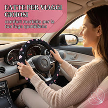Carica l'immagine nel visualizzatore di Gallery, Universale Coprivolante Auto Da Donna Con Grazioso Motivo Floreale, Design Elastico, Antiscivolo