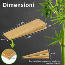 Carica l'immagine nel visualizzatore di Gallery, ECENCE Set di 4 Fermaporta da Pavimento in Bambù