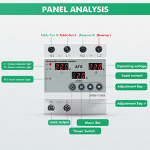 Carica l'immagine nel visualizzatore di Gallery, Commutatore di rete automatico ATS 63A Interruttore trasferimento Monofase AC220V Display LED con Protezione regolabile 