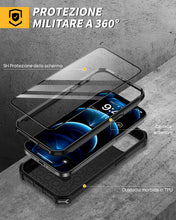 Carica l'immagine nel visualizzatore di Gallery, Lanhiem Cover per iPhone 12 Pro Max, 14FT Antiurto, 360° Supporto, Nero