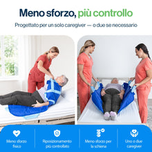 Carica l'immagine nel visualizzatore di Gallery, EYRA Telo di scivolamento per anziani 122×102 cm con 8 maniglie – Telo di trasferimento e supporto al posizionamento per