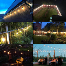 Carica l'immagine nel visualizzatore di Gallery, SQUADO Catena Luminosa E27 Catenaria 10 Portalampade Da 10 Metri, Cavo Nero Prolungabile led Cordoniera Uso Sia Esterno 