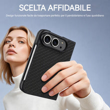 Carica l'immagine nel visualizzatore di Gallery, FAOMSEBS Cover per iPhone Duo, Texture Fibra di Carbonio