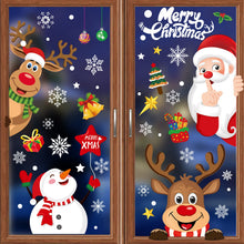 Carica l'immagine nel visualizzatore di Gallery, Adesivi natalizi per finestre, 256 pezzi, decalcomanie natalizie per vetro, riutilizzabili, double face, decorazioni per finestre, Babbo Natale, alce, pupazzo di neve, calze, albero di Natale e
