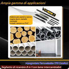 Carica l'immagine nel visualizzatore di Gallery, Magicbox Sega a Mano 8 in 1 per Metallo e Legno, 8 Lame Intercambiabili