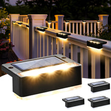 Carica l'immagine nel visualizzatore di Gallery, Solpex Lampade solari per esterni, 4 pezzi, luce bianca calda, luci solari impermeabili, illuminazione a LED per scale e