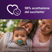Carica l'immagine nel visualizzatore di Gallery, Philips Avent Ultra Start Ciuccio - Design ortodontico, per neonati 6-18 mesi, tettarella simmetrica in morbido silicone