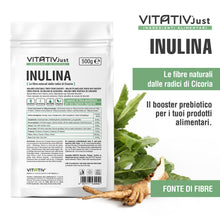 Carica l'immagine nel visualizzatore di Gallery, VITATIV Inulina da Cicoria in Polvere Pura 500g | Fibra Vegetale Prebiotica da Radici di Cicoria | ALTA QUALITA
